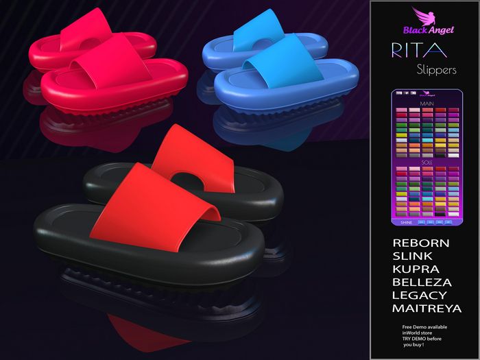 Second Life Marketplace RITA SLIPPERS by BA Store >>PROMO